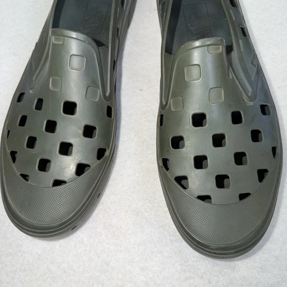 Vans Slip On Shoes Men's US 13‎ Olive Green Rubber Clogs